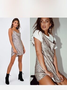 PRINCESS POLLY LEOPARD
BETTA VANORE MINI DRESS Size 2 Silky Slip